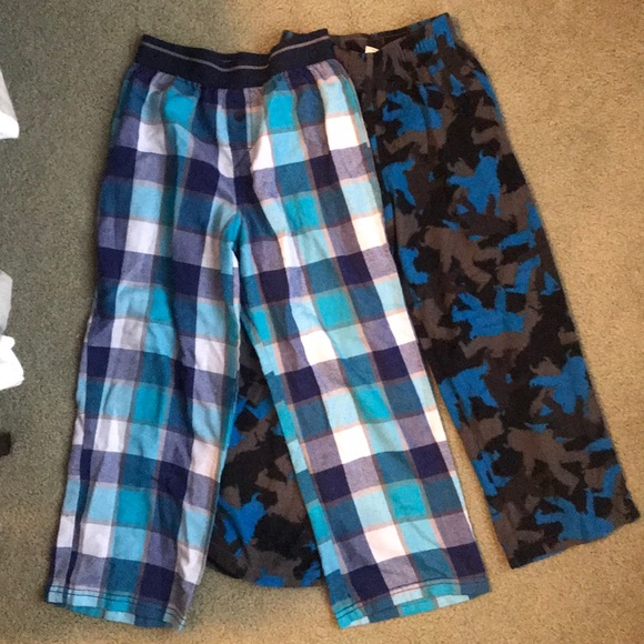 Saras Prints Boys Plaid Pajama Shorts Sz 4 Blue